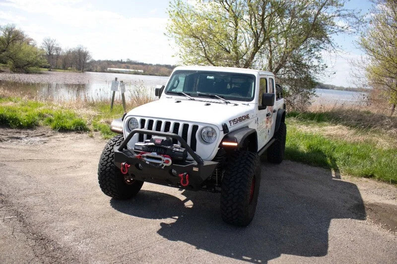Fishbone Offroad 2018+ Jeep JL & 2020+ JT 7in Turn Signal & Side Marker Lights and Brackets - Installation View