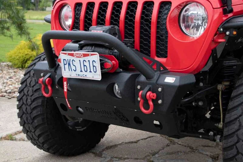 Fishbone Offroad 2018+ Jeep JL/Gladiator Wrangler JL/Gladiator Front Winch Bumper - Black Powdercoat - Side View