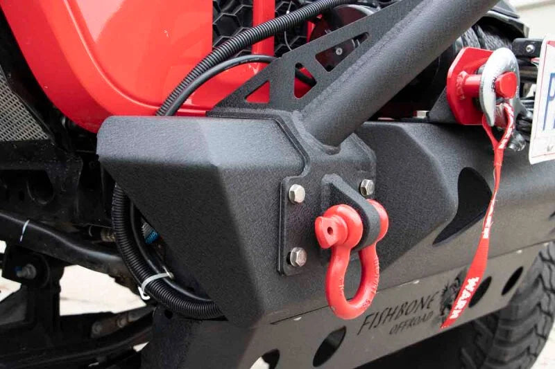 Fishbone Offroad 2018+ Jeep JL/Gladiator Wrangler JL/Gladiator Front Winch Bumper - Black Powdercoat - Back View