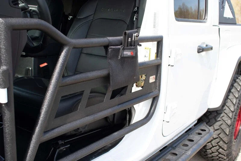 Fishbone Offroad 2018+ Jeep Wrangler JL 2 Door Tube Door Storage Bag - Installation View