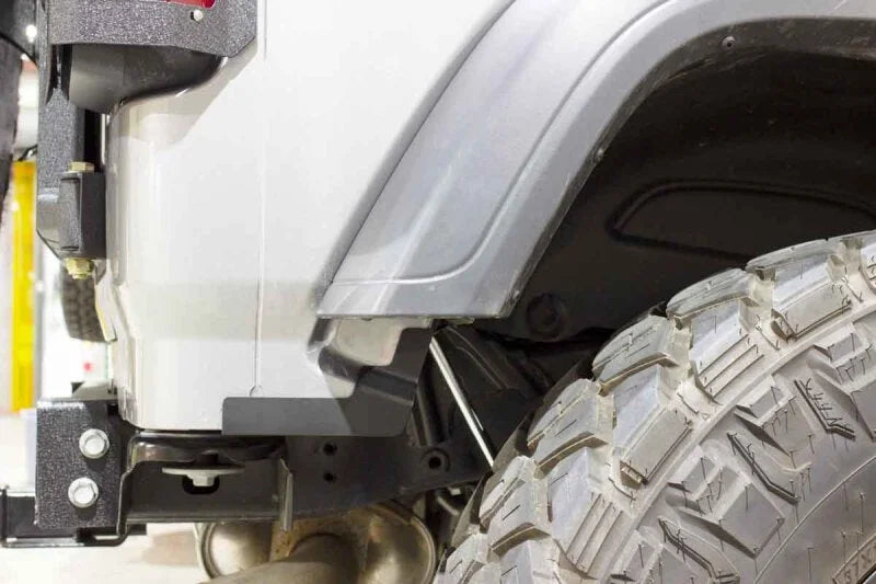 Fishbone Offroad 2018+ Jeep Wrangler JL 2/4 Door - Black Quarter Panel Chip Guards - Back View
