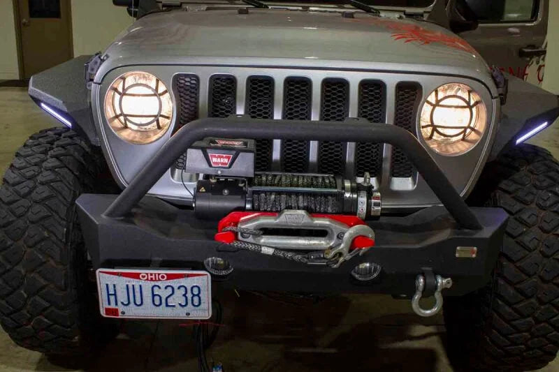 Fishbone Offroad 2018+ Jeep Wrangler JL Aluminum Headlight Guards - Back View