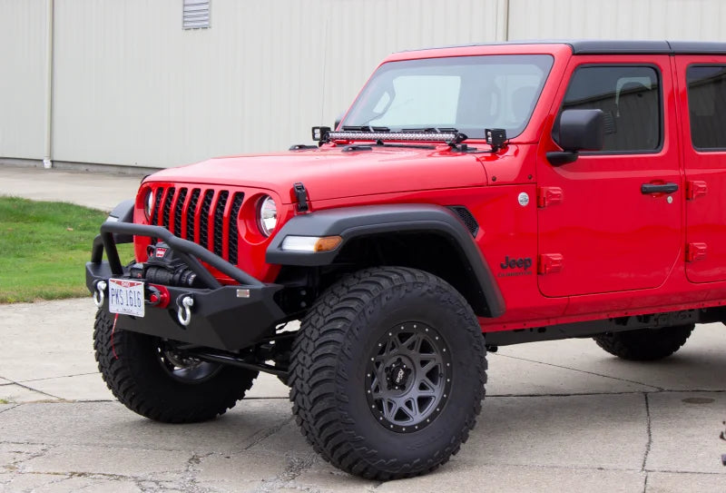 Fishbone Offroad 2018+ Jeep Wrangler JL - Black Aluminum Hawse Fairlead License Plate Mount - Additional View 6