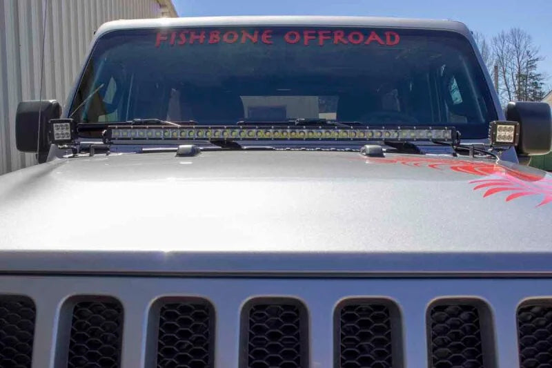 Fishbone Offroad 2018+ Jeep Wrangler JL Cowl Light Bracket - Installation View