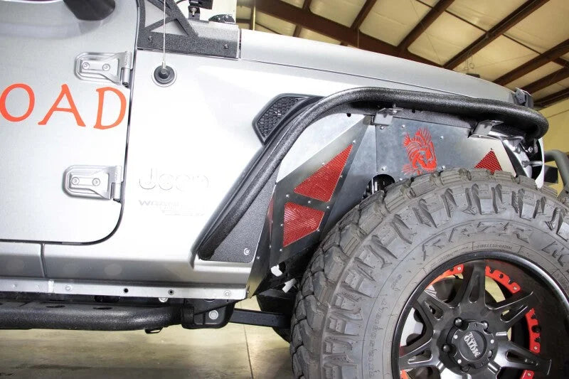 Fishbone Offroad 2018+ Jeep Wrangler JL Front Pair Aluminum Raw Inner Fenders - Installation View