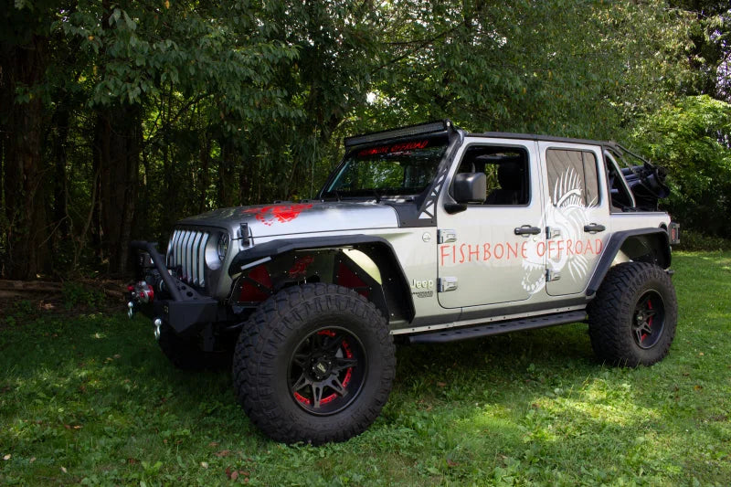 Fishbone Offroad 2018+ Jeep Wrangler JL Step Slider 4 Door - Back View
