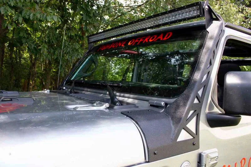Fishbone Offroad 2018+ Jeep Wrangler JL Windshield Light Bracket - Installation View