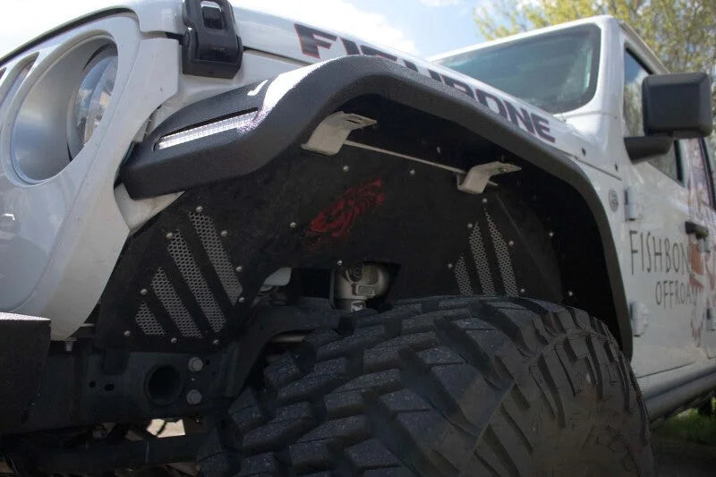 Fishbone Offroad 2018+ Jeep Wrangler JL/JLU/2020+ Gladiator JT  Alum Front Fender Flares  - Black - Installation View