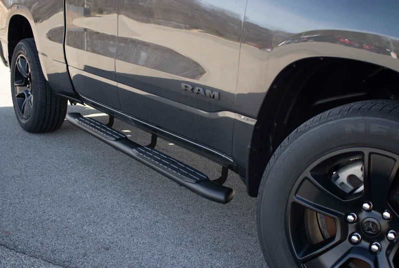 Fishbone Offroad 2019+ Dodge Ram 1500 Crew Cab Oval Side Steps - Black Textured - Back View