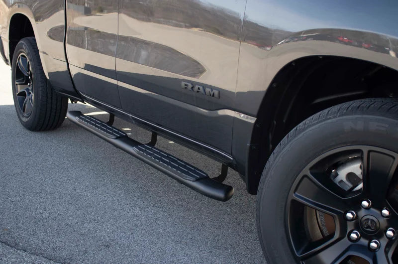 Fishbone Offroad 2019+ Dodge Ram 1500 Quad Cab Oval Side Steps - Black Textured - Side View