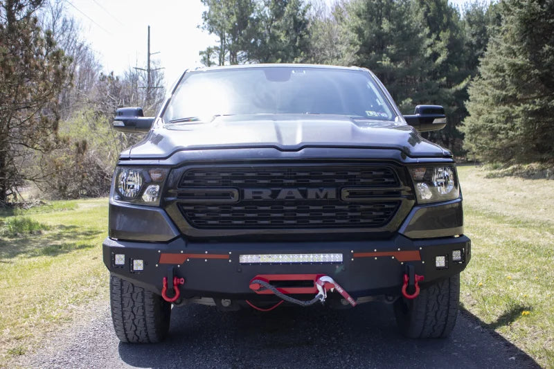 Fishbone Offroad 2019+ Ram 1500 Pike Winch Plate - Black - Installation View