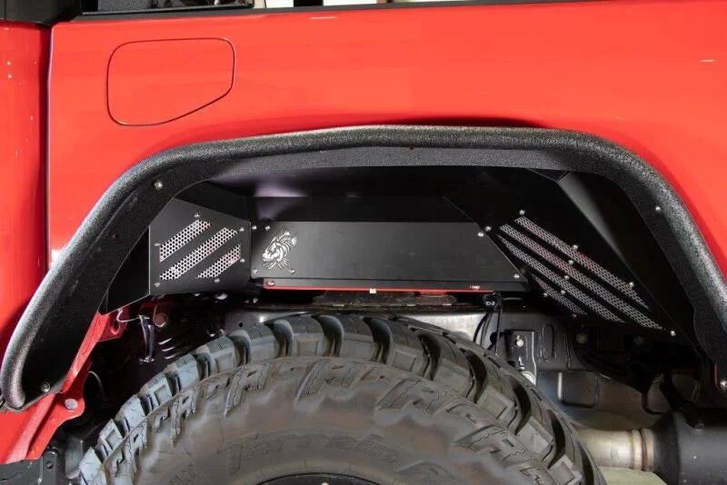 Fishbone Offroad 2020+ JT Gladiator Rear - Black Aluminum Inner Fenders - Back View