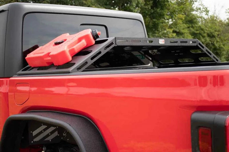 Fishbone Offroad 2020+ Jeep Gladiator Bed Storage Rack Steel Powdercoat - Side View