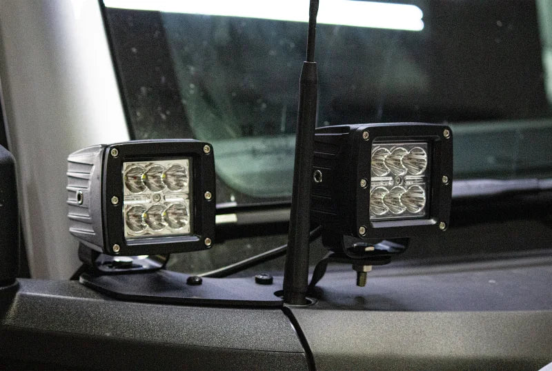 Fishbone Offroad 2021+ Ford Bronco Light Brackets - Black - Side View