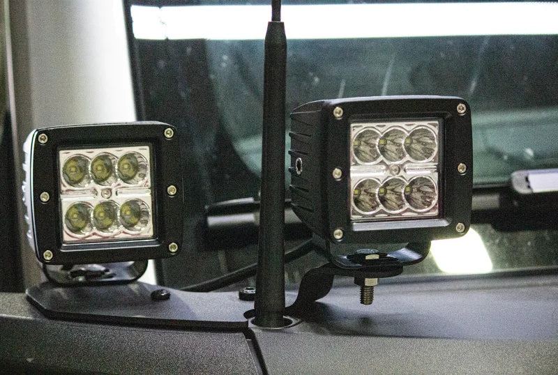 Fishbone Offroad 2021+ Ford Bronco Light Brackets - Black - Back View