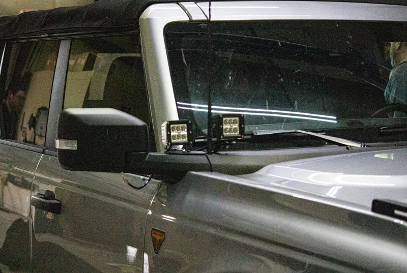 Fishbone Offroad 2021+ Ford Bronco Light Brackets - Black - Installation View