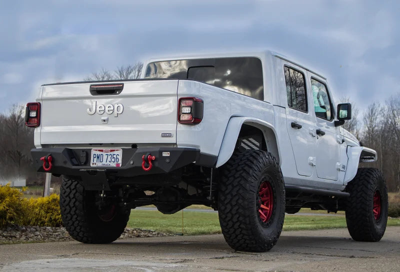 Fishbone Offroad 2In Receiver Hitch Mounted Step - Black Powdercoat Steel - Back View