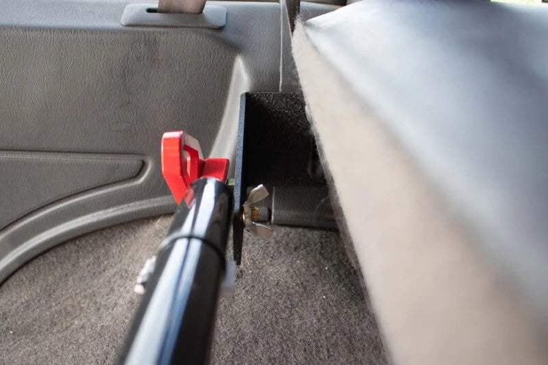 Fishbone Offroad 84-01 Jeep Cherokee XJ Rear Seat Hi-Lift Jack Mount - Installation View