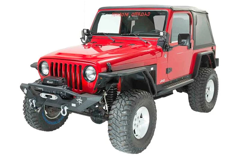 Fishbone Offroad 87-06 Jeep TJ/YJ Wrangler TJ/YJ Steel Front Bumper W/LEDs - Blk Textured Powercoat - Side View