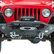 Load image into Gallery viewer, Fishbone Offroad 87-06 Jeep TJ/YJ Wrangler TJ/YJ Steel Front Bumper W/LEDs - Blk Textured Powercoat - Back View