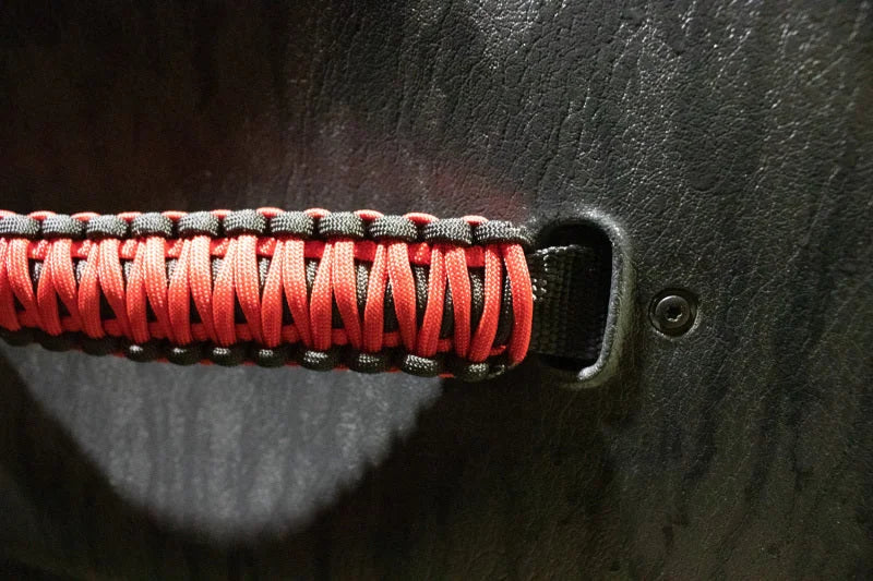 Fishbone Offroad 97-06 Jeep Wrangler Paracord Door Handles - Black/Red - Additional View 6