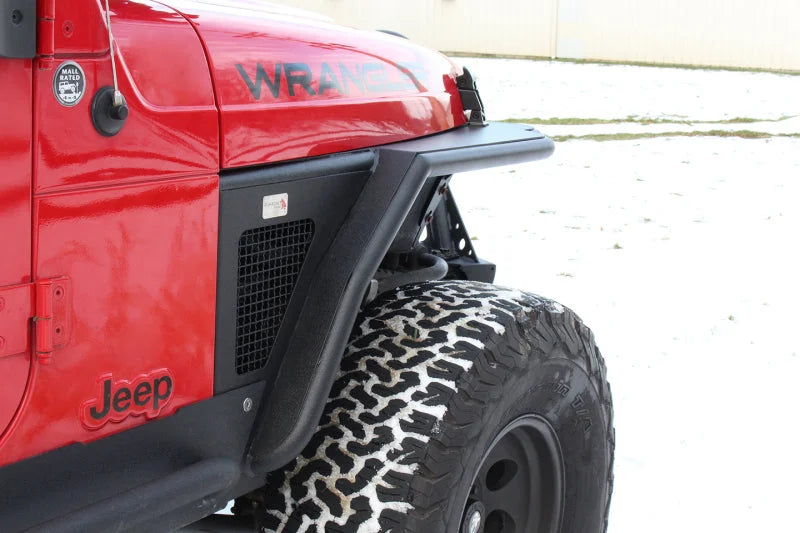 Fishbone Offroad 97-06 Jeep Wrangler Steel Tube Fender Front/Rear - Blk Txtred Pwdercoat (Set Of 4) - Back View