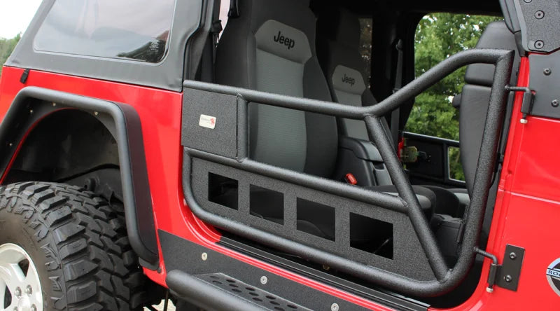 Fishbone Offroad 97-06 Jeep Wrangler TJ Front Tube Doors - Black Textured Powdercoat Steel - Additional View 5