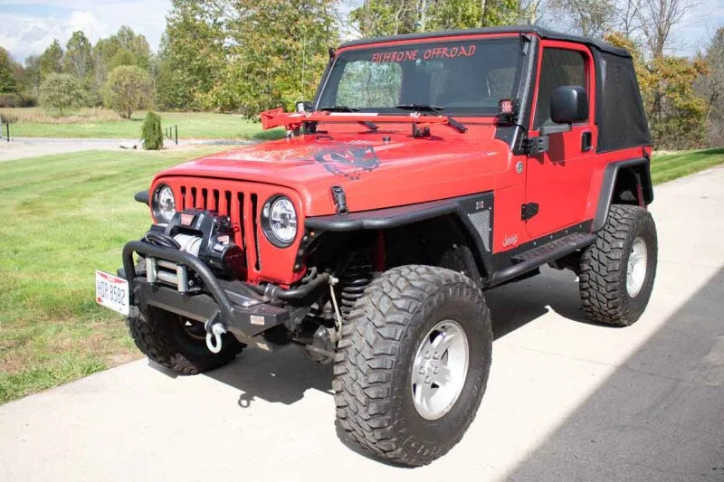 Fishbone Offroad 97-06 Jeep Wrangler TJ Hi- Lift Jack Mount - Back View