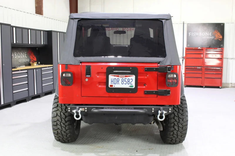 Fishbone Offroad 97-06 Jeep Wrangler TJ Rear Bumper W/Step Piranha Series - Side View