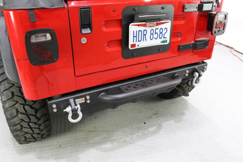 Fishbone Offroad 97-06 Jeep Wrangler TJ Rear Bumper W/Step Piranha Series - Installation View