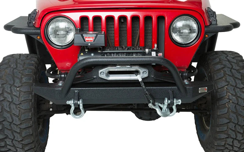 Fishbone Offroad 97-06 Jeep Wrangler TJ Rubicon Front Bumper W/Winch Guard - Blk Textured Powdercoat - Additional View 5