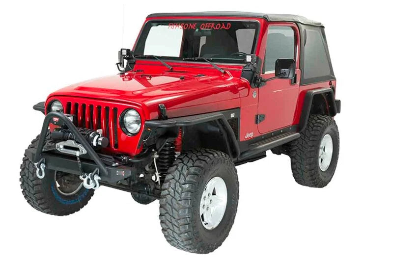 Fishbone Offroad 97-06 Jeep Wrangler TJ Rubicon Steel Front Bumper W/Stinger - Blk Txtrd Pwdercoat - Side View