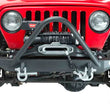 Load image into Gallery viewer, Fishbone Offroad 97-06 Jeep Wrangler TJ Rubicon Steel Front Bumper W/Stinger - Blk Txtrd Pwdercoat - Installation View