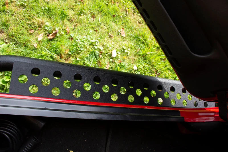 Fishbone Offroad 97-06 Jeep Wrangler TJ Steel Rock Slider - Black Textured Powdercoat - Back View