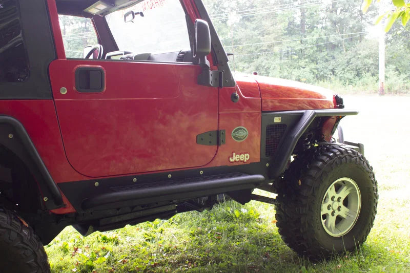 Fishbone Offroad 97-06 Jeep Wrangler TJ Steel Rock Slider - Black Textured Powdercoat - Additional View 5