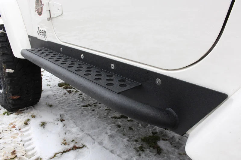 Fishbone Offroad 97-06 Jeep Wrangler TJ Steel Rock Slider - Black Textured Powdercoat - Additional View 11