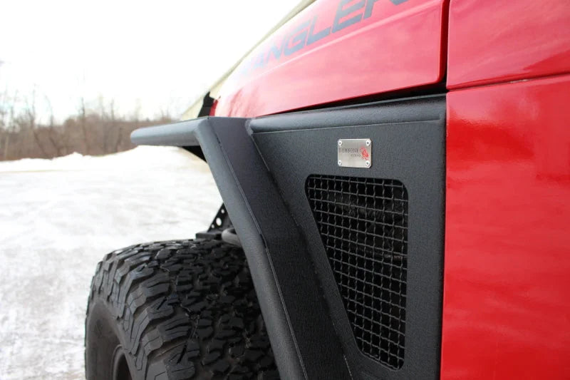 Fishbone Offroad 97-06 Jeep Wrangler TJ Steel Tube Fenders Front 3In Flare - Blk Textured Powdercoat - Additional View 6