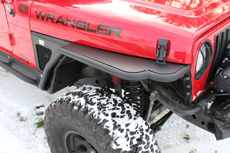 Fishbone Offroad 97-06 Jeep Wrangler TJ Steel Tube Fenders Front 3In Flare - Blk Textured Powdercoat - Additional View 10