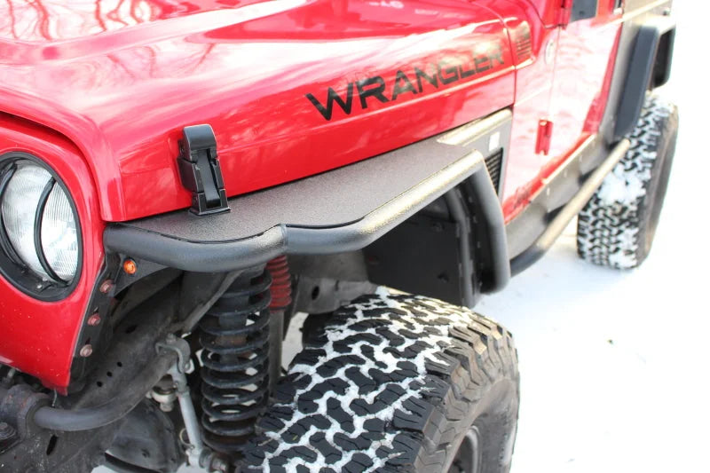 Fishbone Offroad 97-06 Jeep Wrangler TJ Steel Tube Fenders Rear 3In Flare - Blk Textured Powdercoat - Additional View 8