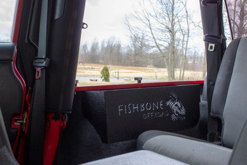 Fishbone Offroad 97-06 Jeep Wrangler TJ Wheel Well Storage Bins - Side View