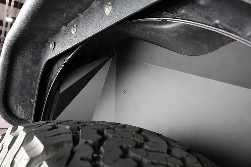 Fishbone Offroad Aluminum Rear Inner Fenders - Black Powdercoat fits 2007-2018 Jeep Wrangler JK - Back View