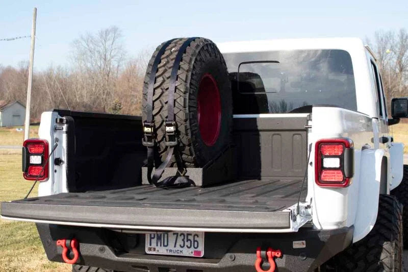 Fishbone Offroad Bed Mounted Spare Tire Mount - Installation View