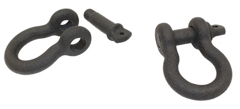 Fishbone Offroad D Ring 3/4In Gloss - Black 2 Piece Set - Back View