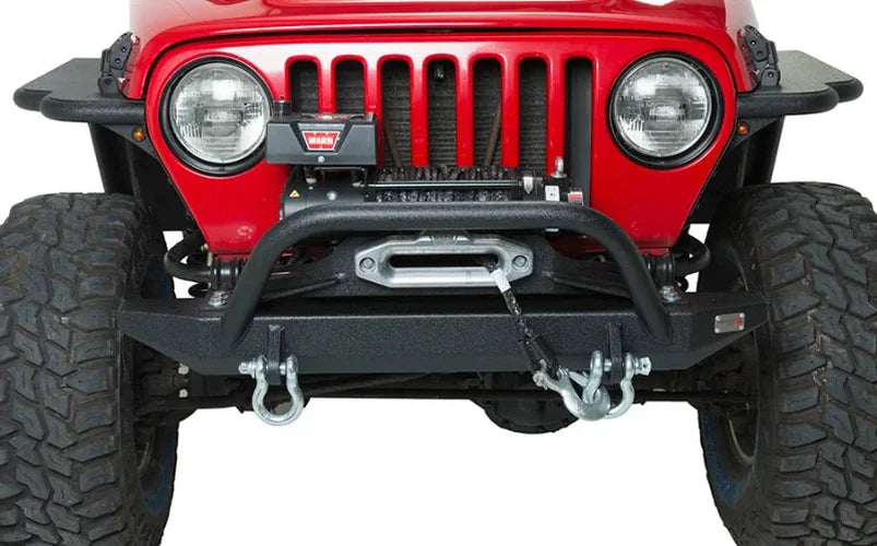 Fishbone Offroad 97-06 Jeep Wrangler TJ Rubicon Front Bumper W/Winch Guard - Blk Textured Powdercoat - Additional View 5