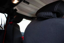 Load image into Gallery viewer, Fishbone Offroad Head Rest Paracord Grab Handles - Black - Back View
