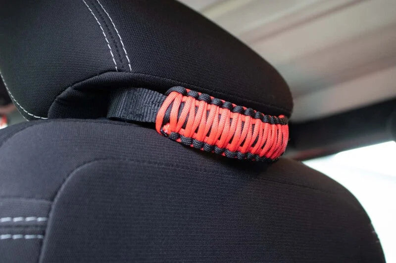 Fishbone Offroad Head Rest Paracord Grab Handles Red - Side View