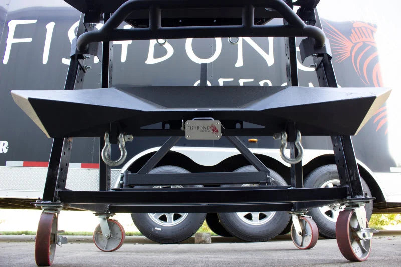 Fishbone Offroad Hitch Cover - 2In Hitch - Black Powdercoated Steel - Side View