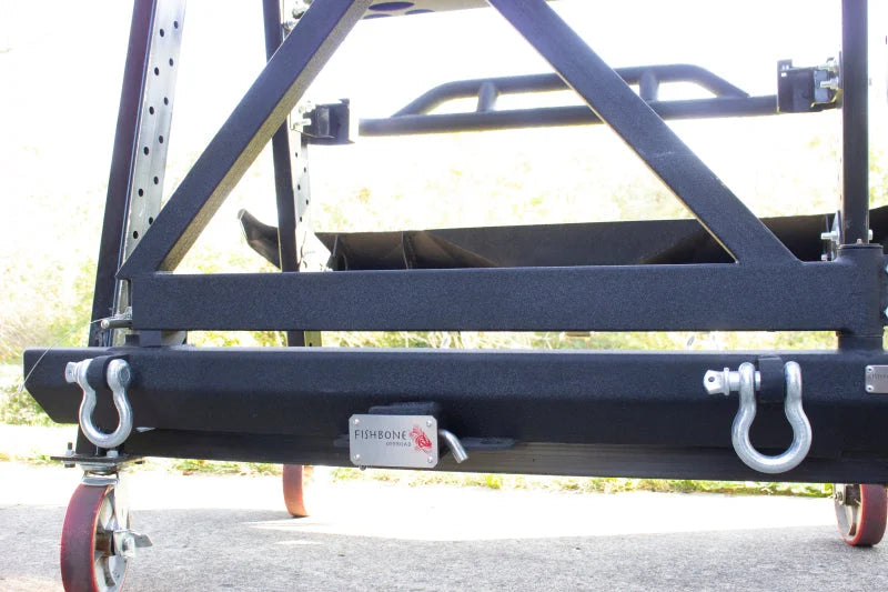 Fishbone Offroad Hitch Cover - 2In Hitch - Black Powdercoated Steel - Back View