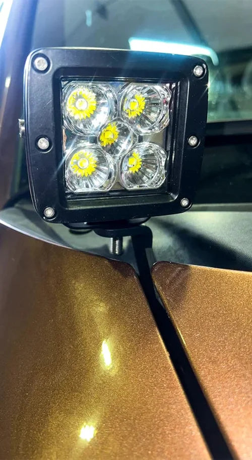 Fishbone Offroad 04-14 Ford F150 / 10-14 Raptor Hood Light Bracket - Black - Back View