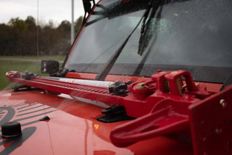 Fishbone Offroad Hood Mounted Hi-Lift Jack Mount JK/JL/JT - Installation View